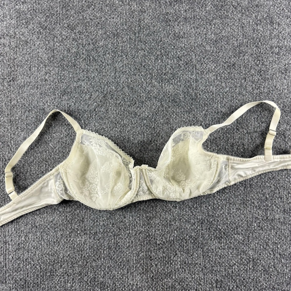 Wacoal Balconette Bra Womens 36D White Lace Sheer Unpadded Underwire 65328